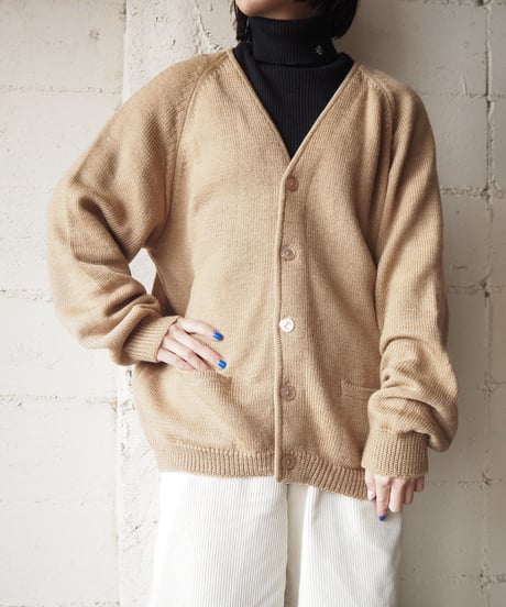 1960-1970's Vneck Knit Cardigan BE