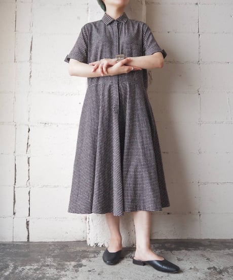 Max Mara Dot Pattern Dress BR BK WH