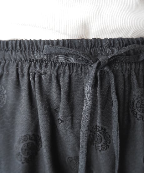 Chinese Emblem Silk Jacquard Easy Pants BK