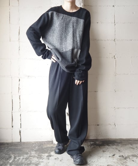 Monotone Panel Design Knit BKGR