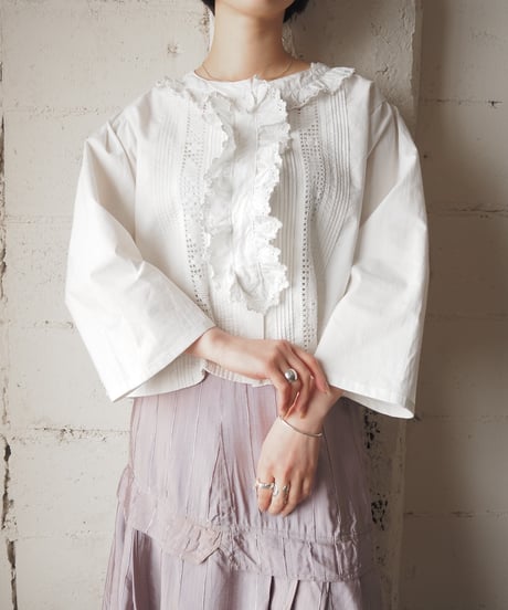 1920〜30's Euro Frilled Blouse WH