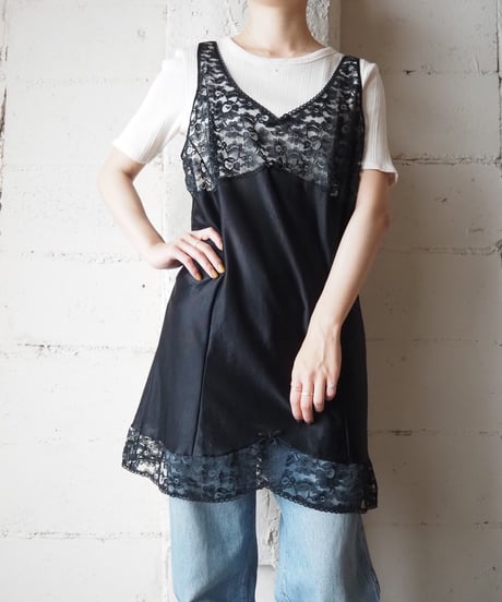 Satin × Lace Camisole BK