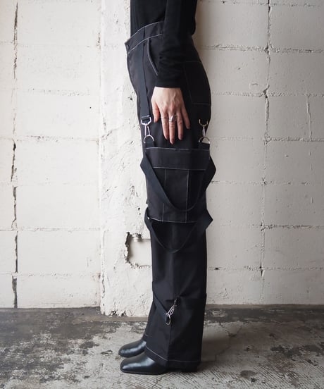 White Stitch Techno Pants BK