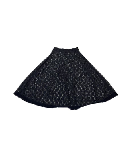 Flower Lace See-through Skirt BK