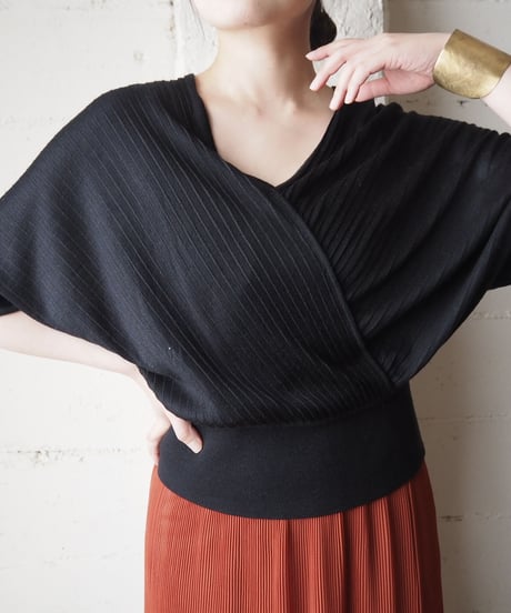 Half Sleeve Dolman Knit BK