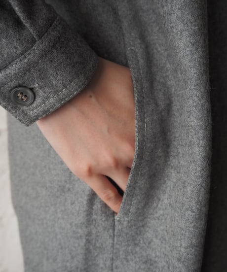 Side Slit Wool Hodie Dress GR
