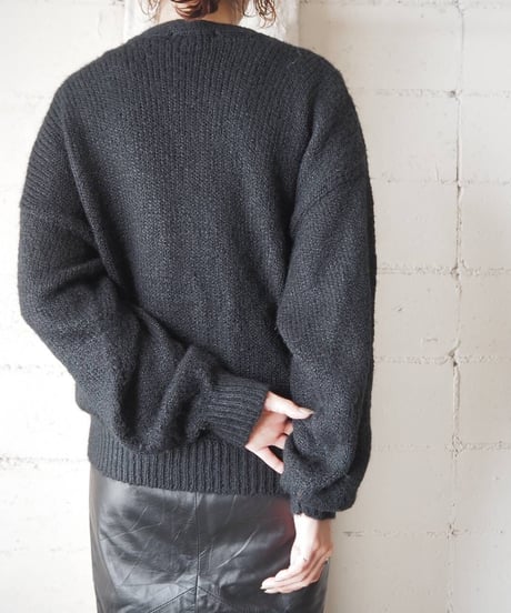 Vneck Knit Cardigan BK