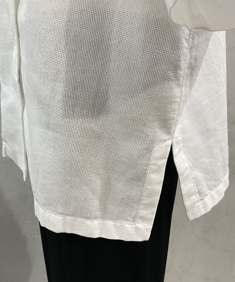 agnes b. S/S Open Collar Cotton Shirt WH