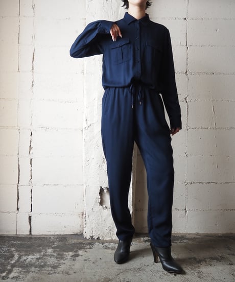 LAUREN Rayon Shirt Jumpsuit NV