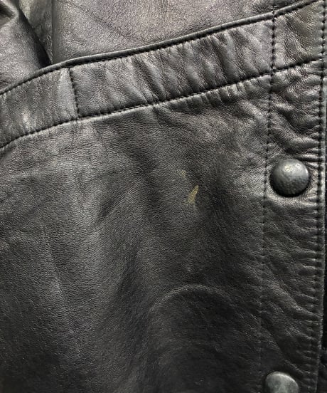 Stand Collar Dolman Sleeve Leather Coat BK