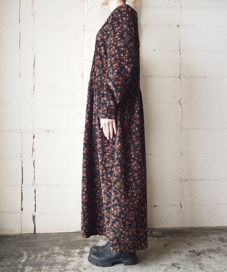 Eddie Bauer Flower Pattern Corduroy Dress BKRE