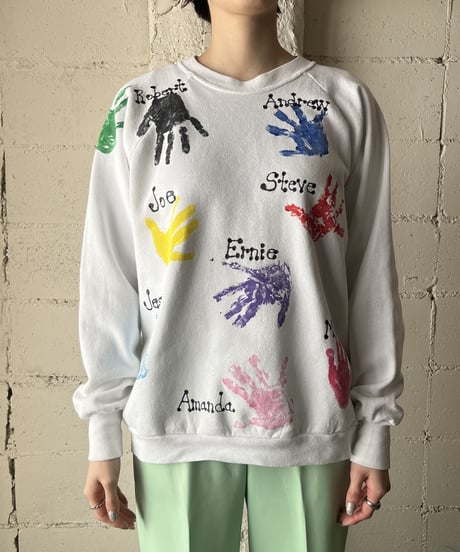 Hand Print Sweat Wh