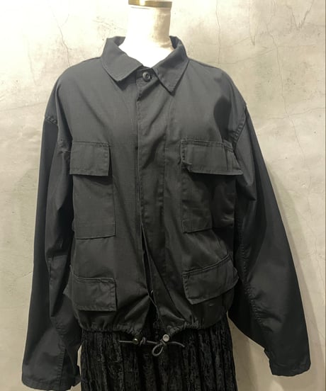 REMAKE Cropped Military Jacket BK