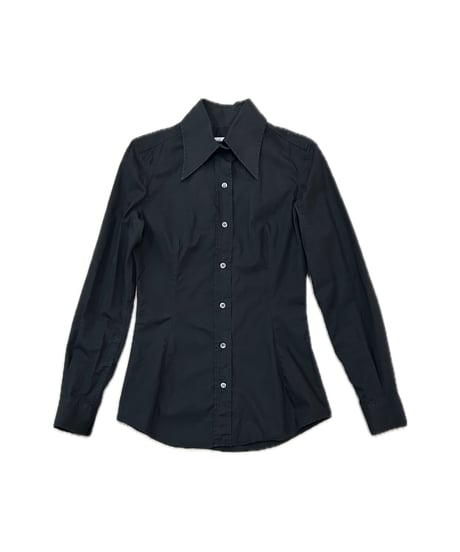 DOLCE&GABBANA Long Point Collar Cotton Shirt BK
