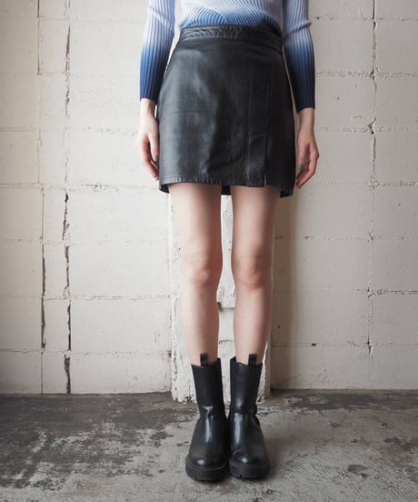 Leather Tight Mini Skirt BK