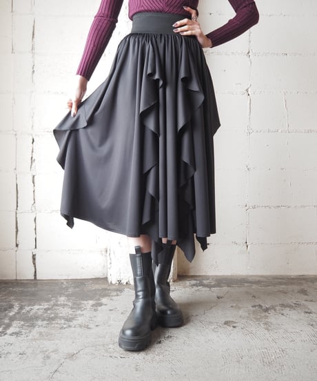 1980's Ruffle Flared Skirt BK