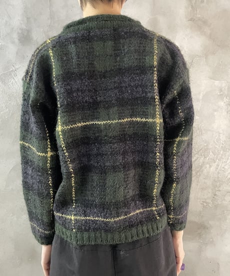 Mohair Mix Check Knit GNBK