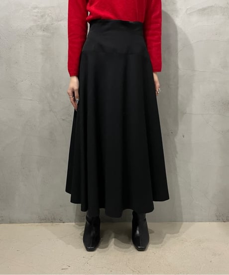Back Zip Circular Flare Skirt BK