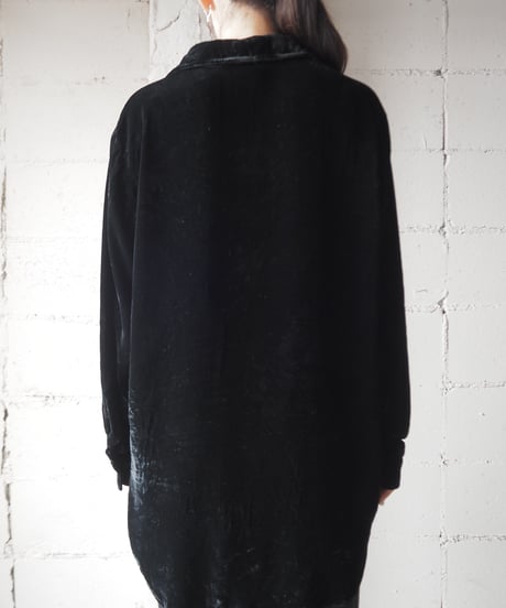 LAUREN Emblem Velvet Shirt BK