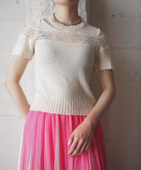 Short Sleeve Pointelle Knit Tops IV
