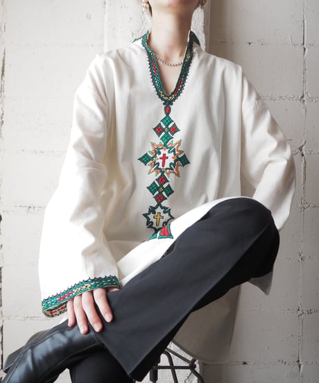 1950's Embroidery Shirt Dress WH