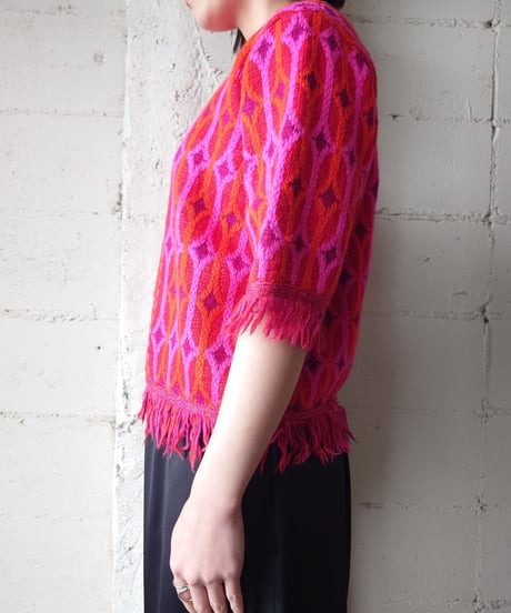 1970's Fringe Hem Pattern Knit PI