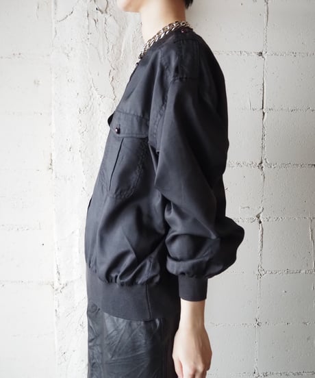 Collarless Epaulets Shirt BK