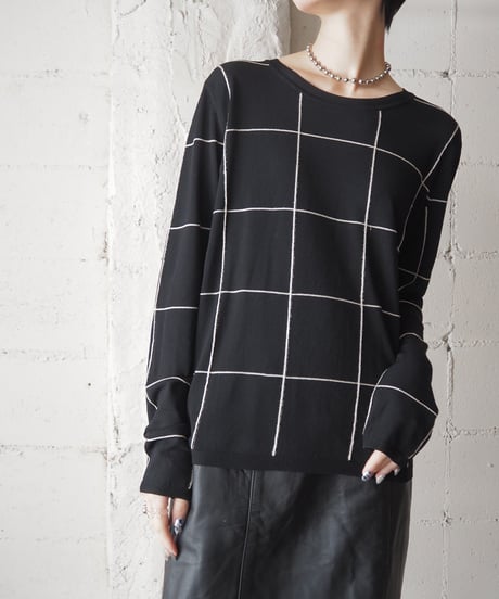 Max Mara Lame ×Check Pattern Knit BK
