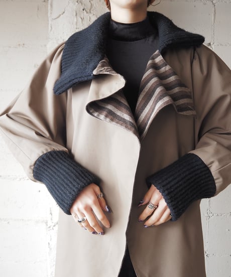 Dolman Sleeve Reversible Coat BE BK