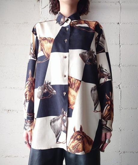 Horse×Block Check Shirt BKWH