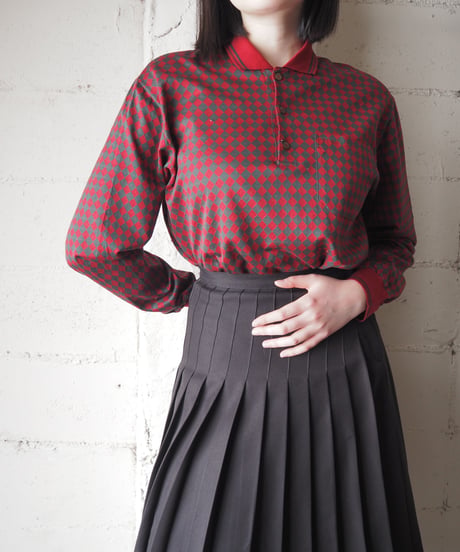 CELINE Diamond Pattern Polo Shirt REKA
