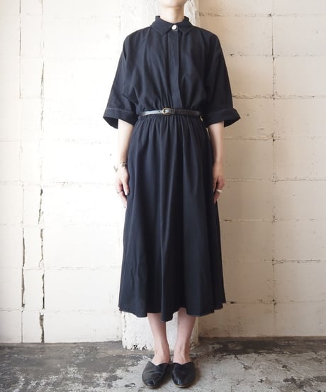 Wide Sleeve Shirt Dress BK