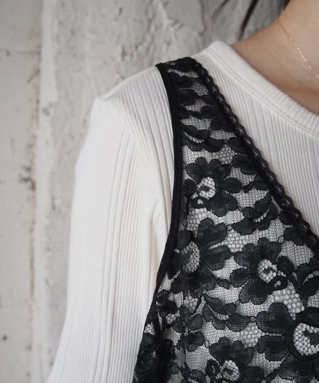 Satin × Lace Camisole BK