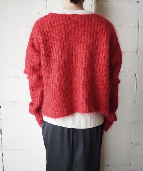 Mohair Damage Short Knit RE