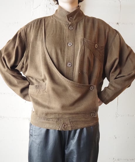 Asymmetric Design Stand Collar Jacket BR