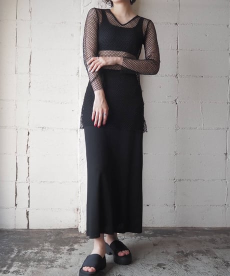 Long Sleeve Mesh Cutsewn BK