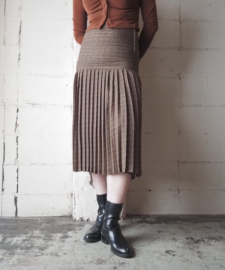 Made in Italy Paisley Pleated Skirt BR