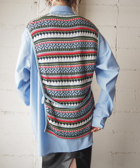 Side Button Pattern Knit Vest LBLRE