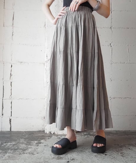 Tiered Easy Flared Skirt KA