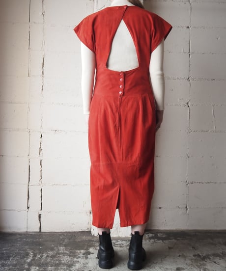 Back Open Leather Dress RE