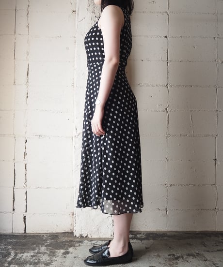 Made in USA Polka Dot Sleeveless Dress BKWH
