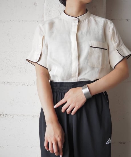 Max Mara Linen Band Collar Shirt IVBK