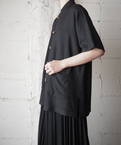 Banboo Button China Shirt Jacket BK