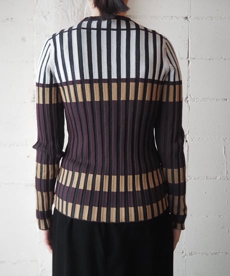 Tricolor Stripe Rib Knit BURWHBE