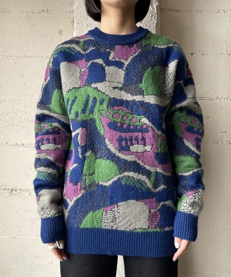 Landscape Pattern Sweater BLGN