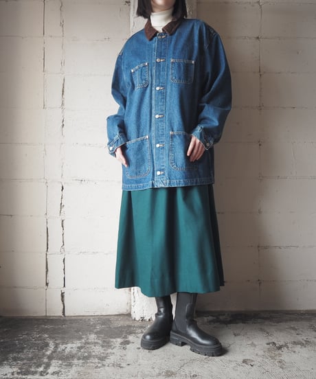 FADED GLORY Corduroy Collar Denim Coverall BLBR