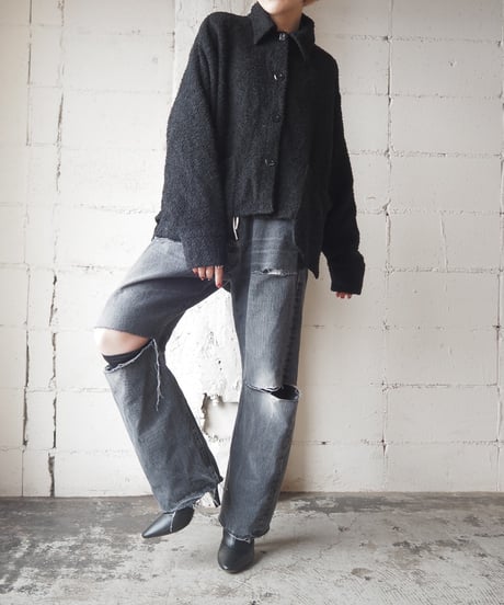 Poket Design Wool Jacket BK