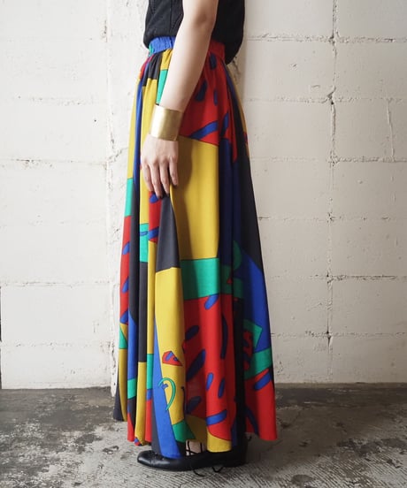 1980's  Geometric Pattern Skirt  BKREGN