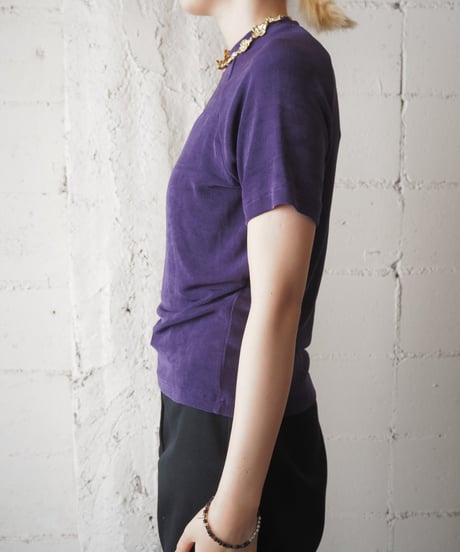 Spandex Mix Mock Neck Tee PUR