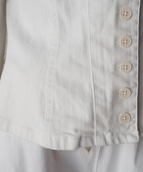 LAUREN JEANS Many Button Stand Collar Jacket WH